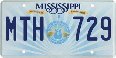 MS license plate MTH729