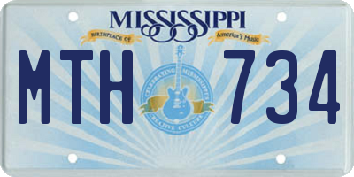 MS license plate MTH734