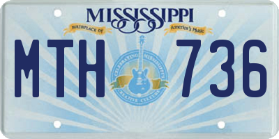 MS license plate MTH736