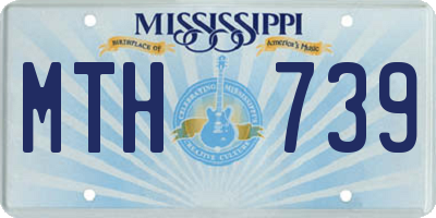 MS license plate MTH739