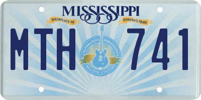 MS license plate MTH741