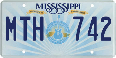 MS license plate MTH742