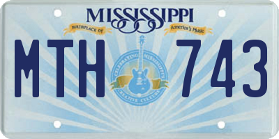 MS license plate MTH743