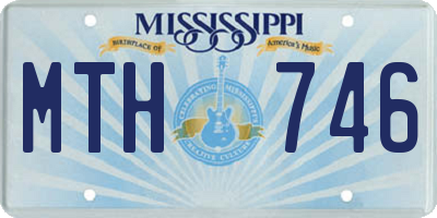 MS license plate MTH746