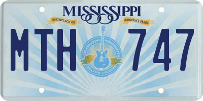 MS license plate MTH747