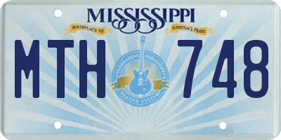 MS license plate MTH748