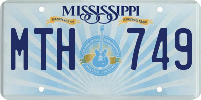 MS license plate MTH749