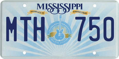 MS license plate MTH750