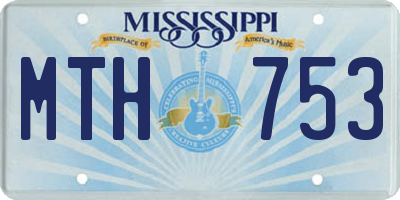 MS license plate MTH753