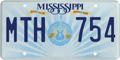 MS license plate MTH754