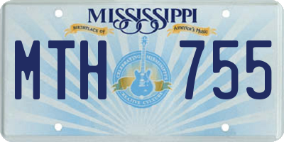 MS license plate MTH755