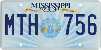 MS license plate MTH756