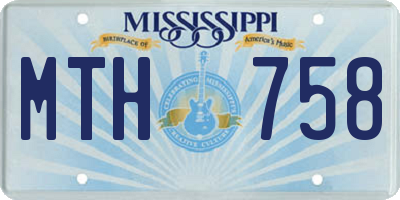 MS license plate MTH758