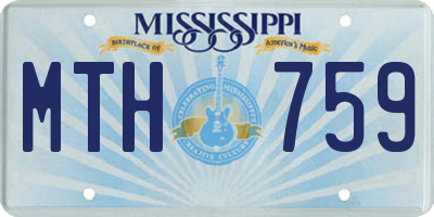 MS license plate MTH759