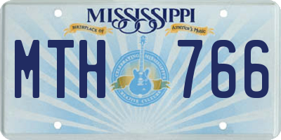 MS license plate MTH766