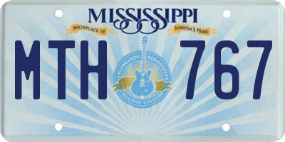MS license plate MTH767