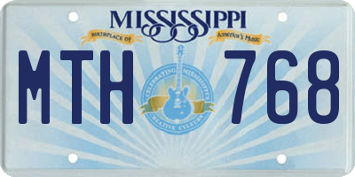 MS license plate MTH768