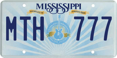 MS license plate MTH777