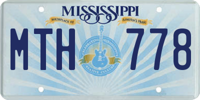 MS license plate MTH778