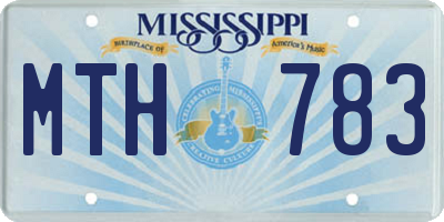 MS license plate MTH783