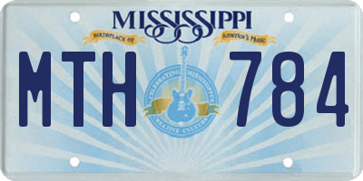MS license plate MTH784