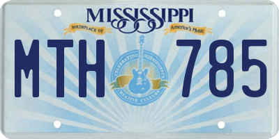 MS license plate MTH785