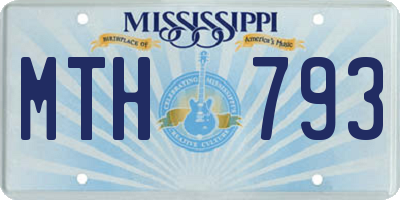 MS license plate MTH793