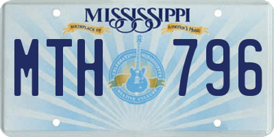MS license plate MTH796