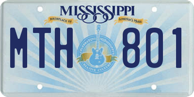 MS license plate MTH801