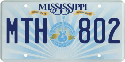 MS license plate MTH802