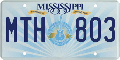 MS license plate MTH803