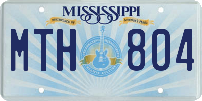 MS license plate MTH804