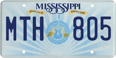 MS license plate MTH805