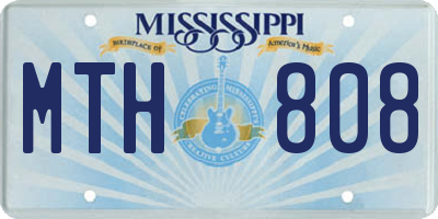 MS license plate MTH808