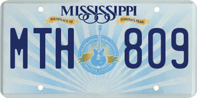 MS license plate MTH809