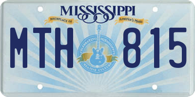 MS license plate MTH815