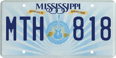 MS license plate MTH818