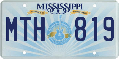 MS license plate MTH819