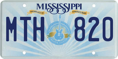MS license plate MTH820
