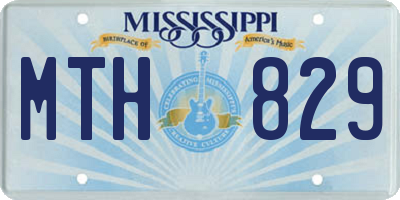 MS license plate MTH829