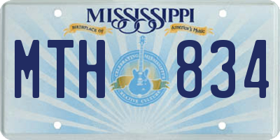 MS license plate MTH834