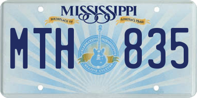 MS license plate MTH835