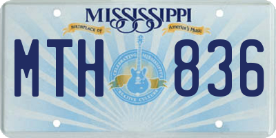 MS license plate MTH836