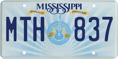 MS license plate MTH837