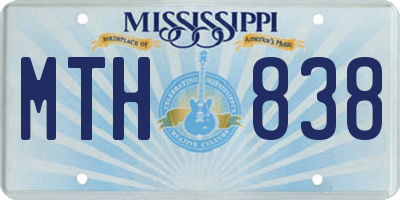MS license plate MTH838