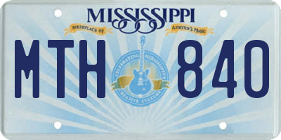 MS license plate MTH840