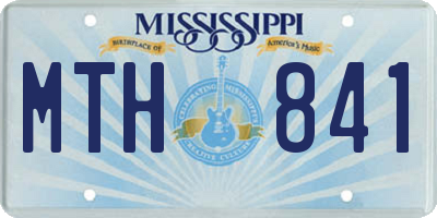 MS license plate MTH841