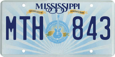 MS license plate MTH843