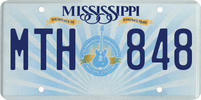MS license plate MTH848