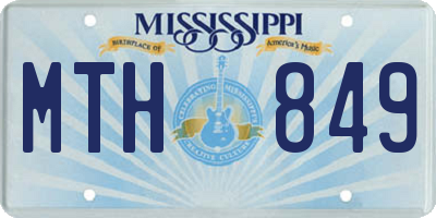 MS license plate MTH849